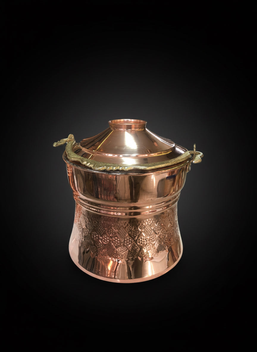 Bakır Dünyası – 2 Litre El İşçiliği Bakır Yoğurt Bakraç (Hakiki Kalaylı)