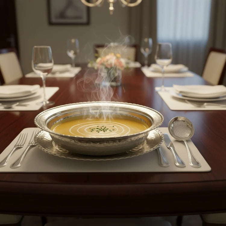 El İşçiliği Bakır Servis Tabak Takımı (2’li) – 18 cm + 17 cm – Geleneksel Dövme Bakır – 245 gr