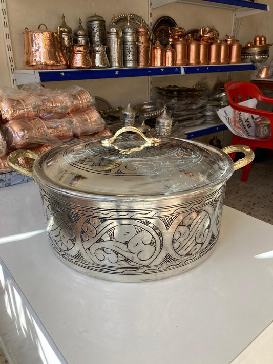 El İşlemesi Kalın Bakır Tencere - İçi Dışı Kalaylı (2L - 7L Seçenekleriyle)