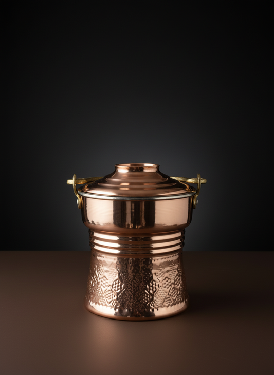 Bakır Dünyası – 2 Litre El İşçiliği Bakır Yoğurt Bakraç (Hakiki Kalaylı)